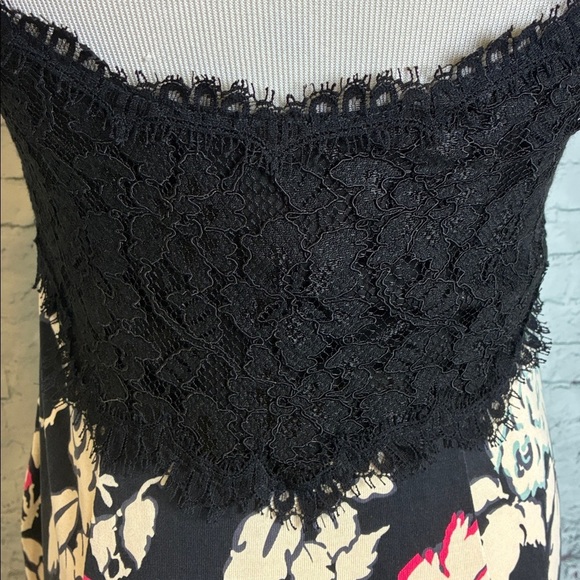 Diane von Furstenberg Olivette Silk Floral Slip Dress 10 Lace Trim Midi Coquette - Picture 6 of 16